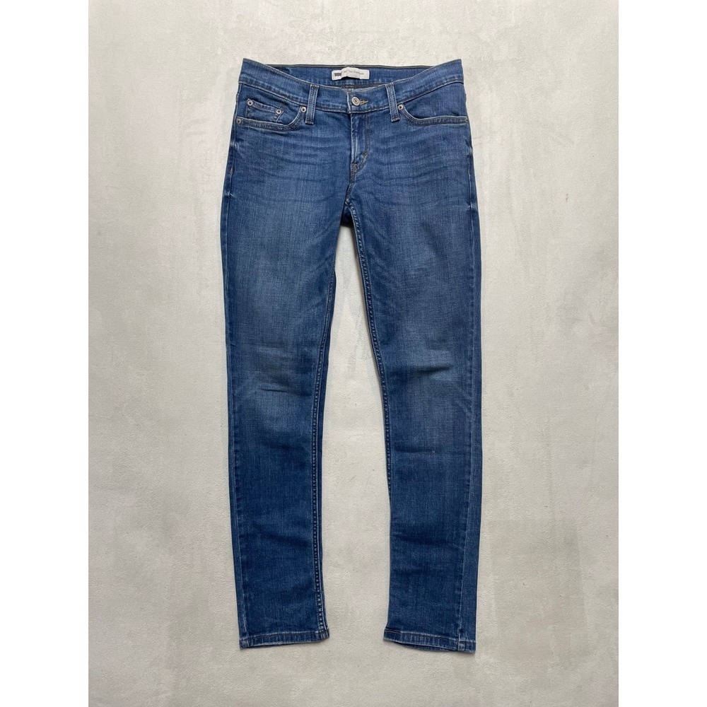 Levis 524 Too Superlow Skinny Jeans Womens 7M Medium Wash Blue Denim Low Rise